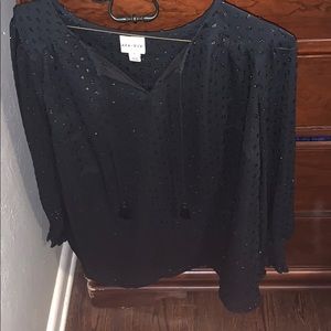 Black long sleeved glitter blouse